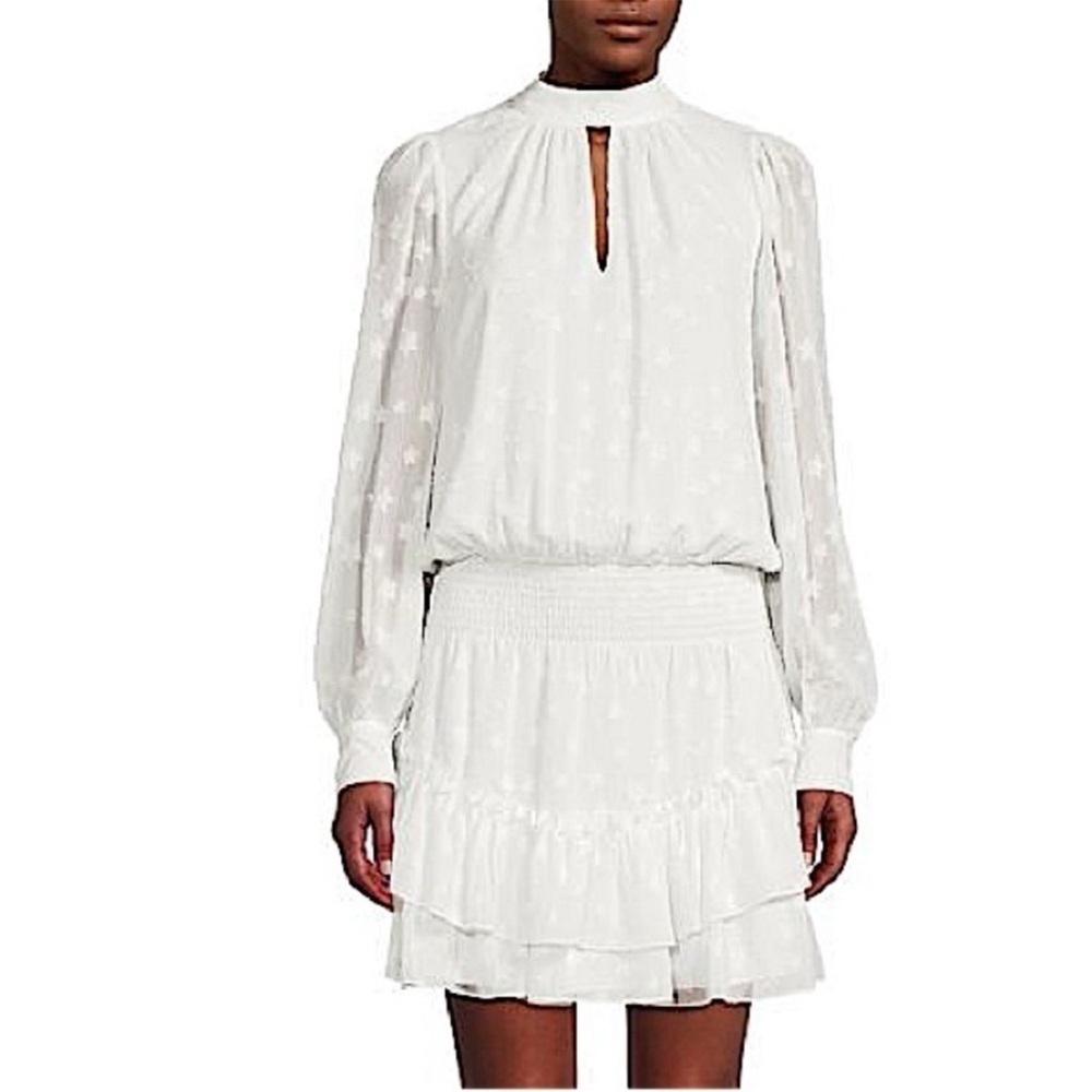 Ramy Brook White Sashah Star Print Dress Size Small